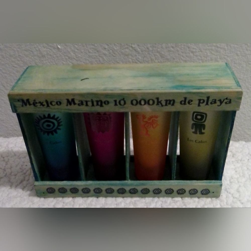 Vintage Los Cabos Ombre Shot Glass Set - Sun Design Collectible”